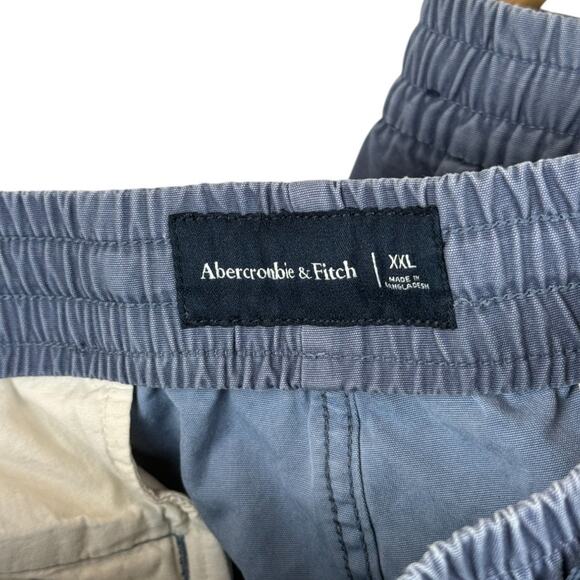 Men's Abercrombie & Fitch 100% Cotton Blue Drawstring Shorts - Inseam 6.5" - XXL - Picture 4 of 7